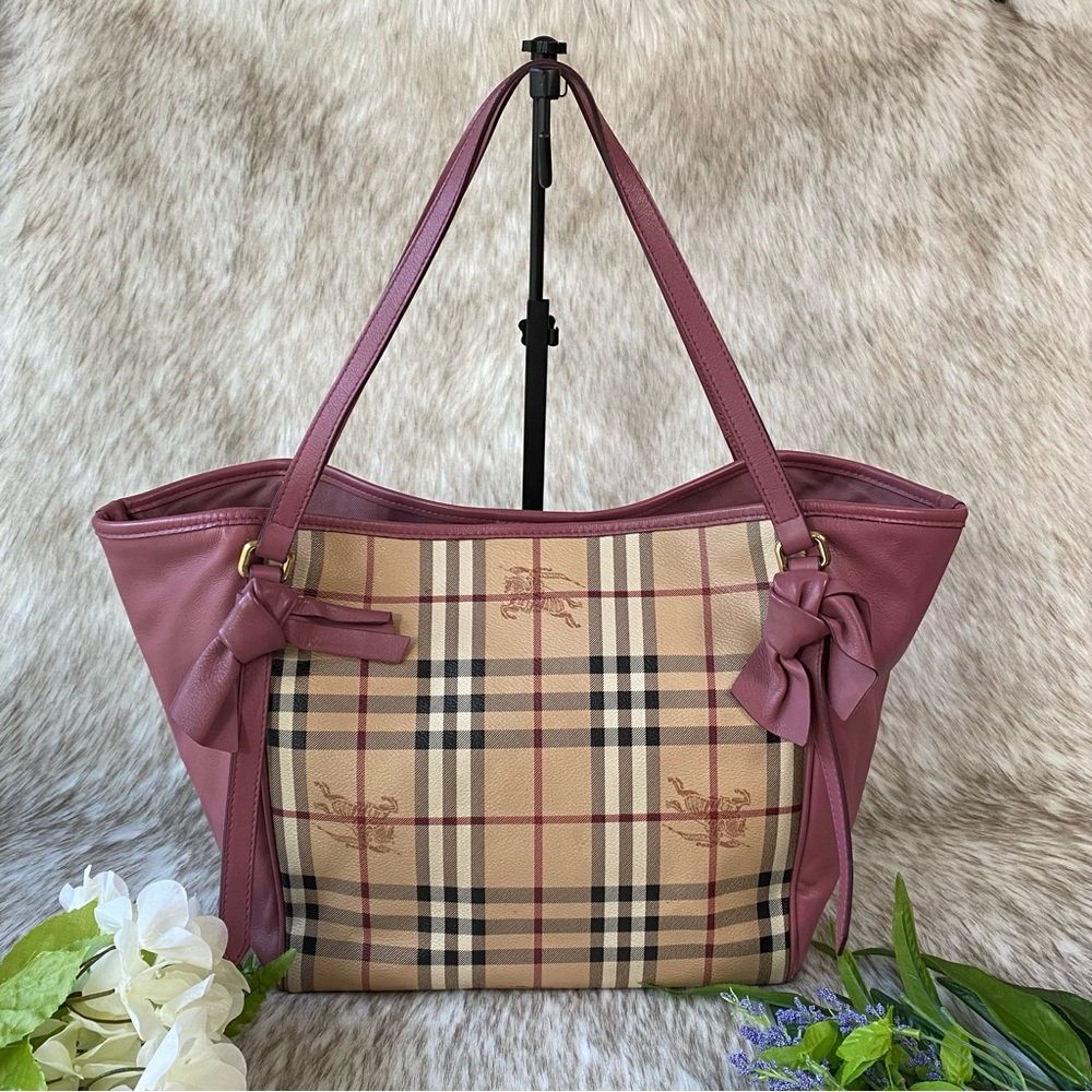 Burberry Haymarket Bows Canter Panel Tote